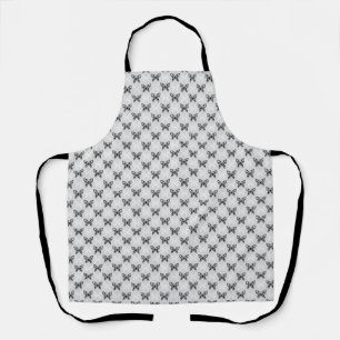 Black and white butterflies apron