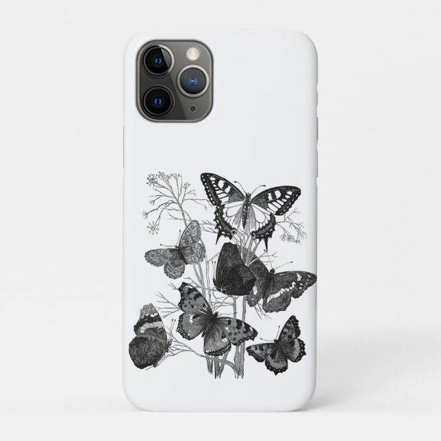Black and White Butterflies Case-Mate iPhone Case (Back)