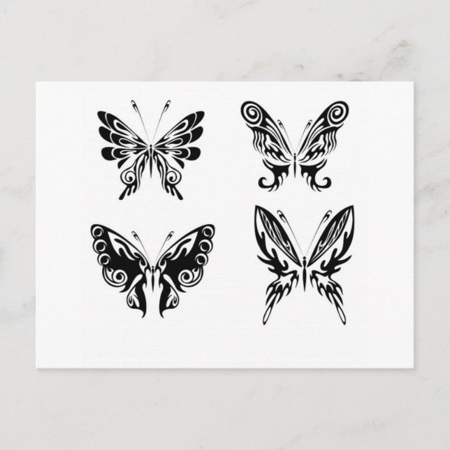 Black And White Butterflies Postcard (Front)