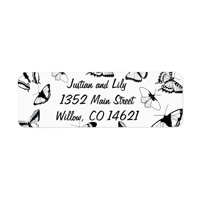 Black and White Butterflies Rehearsal Dinner  (Front)