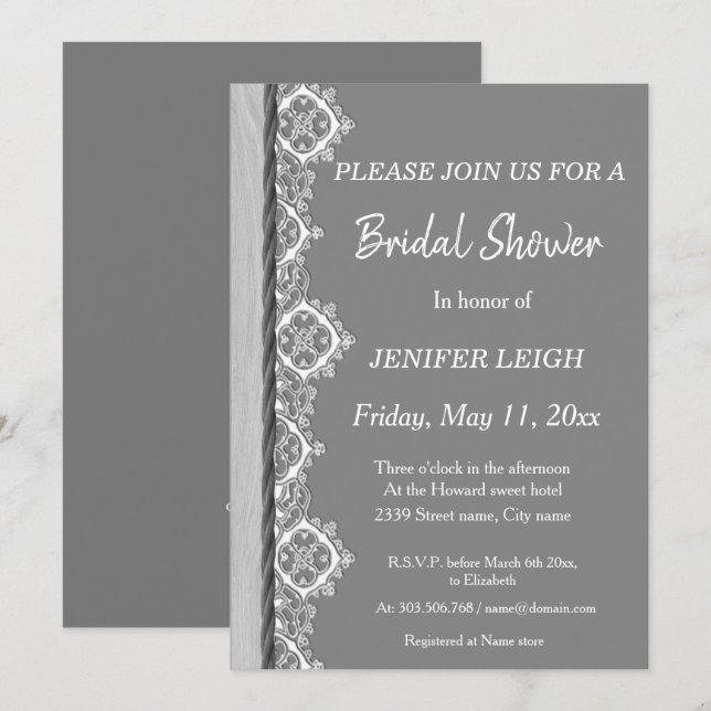 Black and white butterfly Bridal shower Invitation (Front/Back)