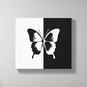 Black and White Butterfly Canvas Print