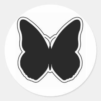 Black and White Butterfly Classic Round Sticker