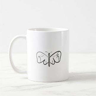 black and white butterfly coffee mug