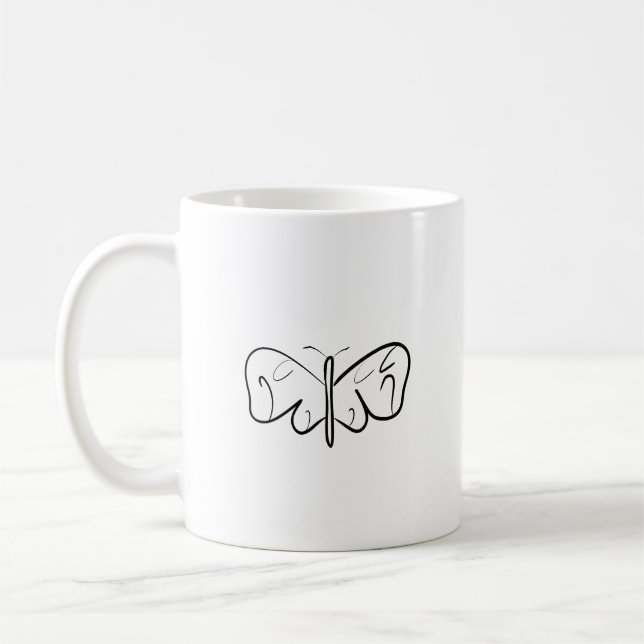 black and white butterfly coffee mug (Left)