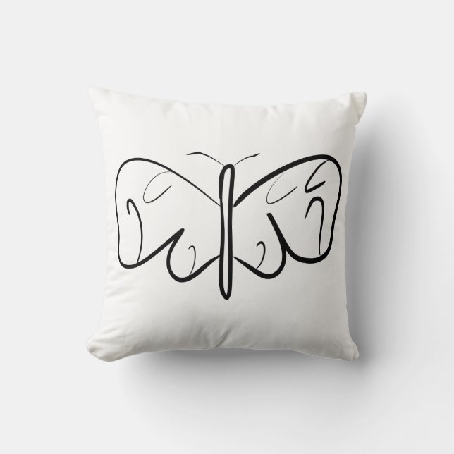 black and white butterfly cushion (Front)