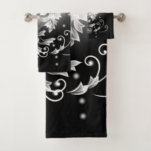 Black And White Butterfly Fantasy Bath Towel Set