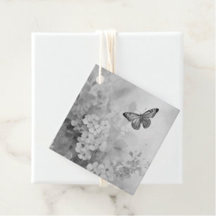 Black and White Butterfly Favour Tags