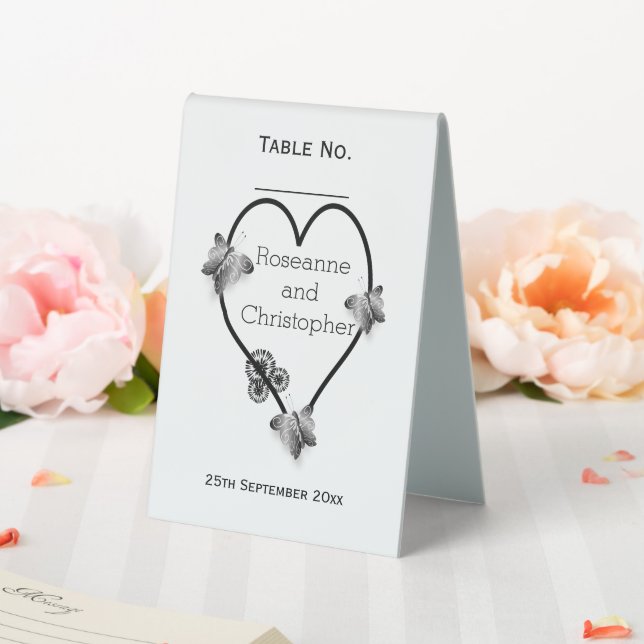 Black And White Butterfly Heart Design Wedding (In SItu (Wedding))