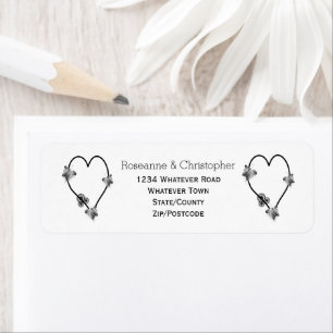 Black And White Butterfly Heart Design Wedding