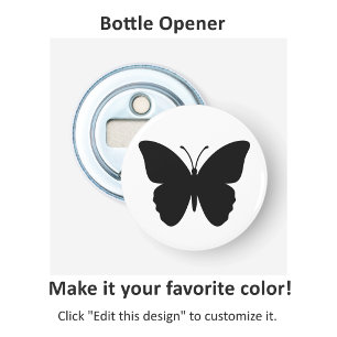 Black and White Butterfly Lover Bottle Opener