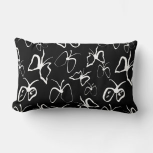 Black and White Butterfly Lumbar Cushion