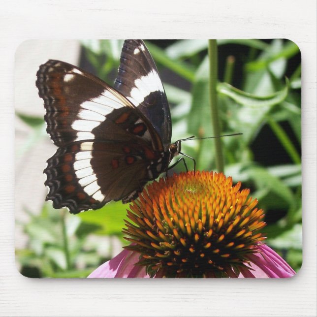 Black and White Butterfly Mouse Mat (Front)