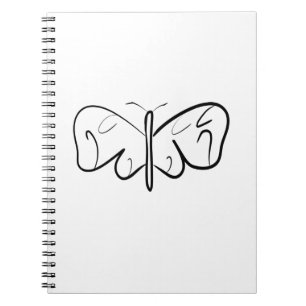 black and white butterfly notebook
