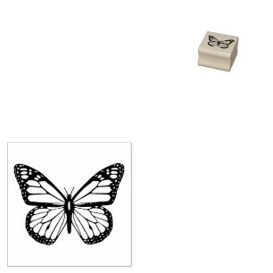 Black and White Butterfly Rubber Stamp