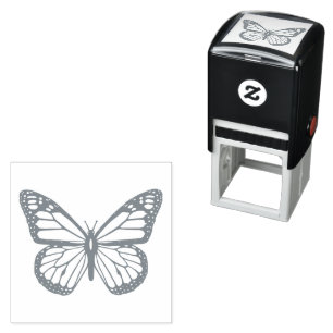 Black and White Butterfly Self-inking Stamp