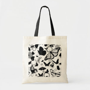 Black and White Butterfly Tote Bag