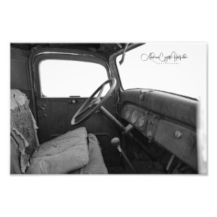 Black and White Cab Photo Print