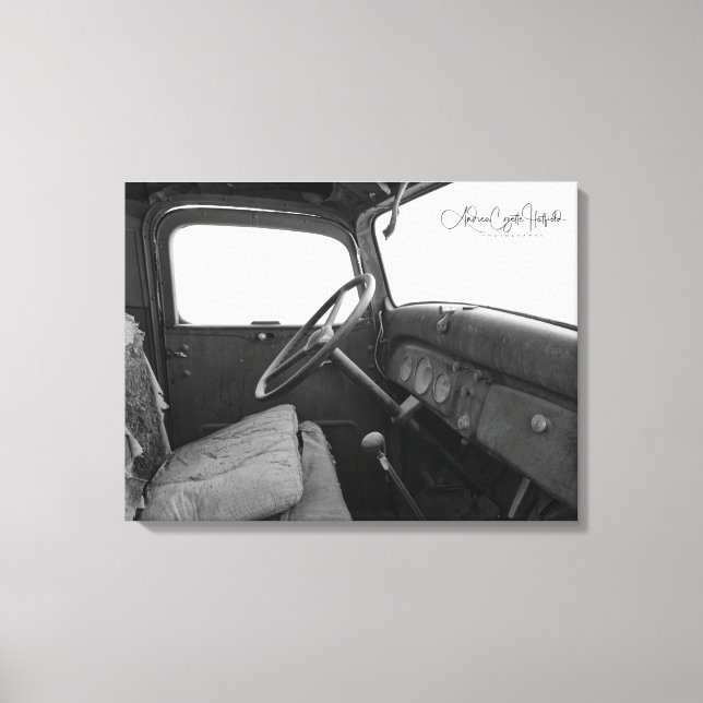 Black and White Cab Photo Print (Front)