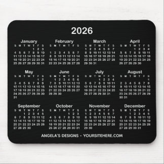 Black and White Calendar Promotional Mouse Mat