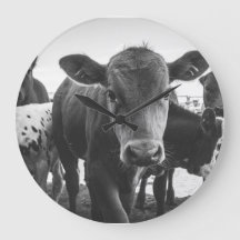 Black and White Calf Wall Clock