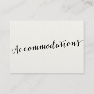 Black And White Calligraphy Accommodation Cards