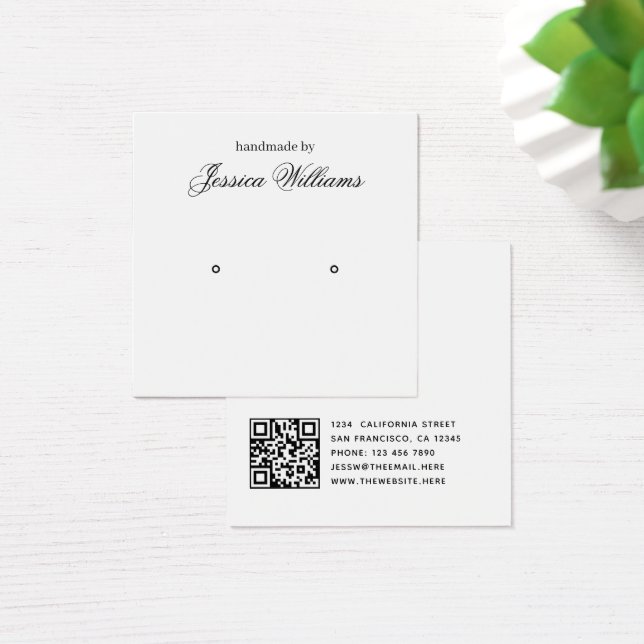  Black and White Calligraphy Earring Display Card (Desk)