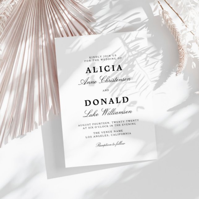 black and white calligraphy wedding invitation (Creator Uploaded)