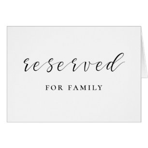 Black and white calligraphy wedding reserved sign
