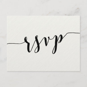 Black And White Calligraphy Wedding RSVP Postcards