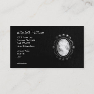 Black and White Cameo Silhouette Business Card