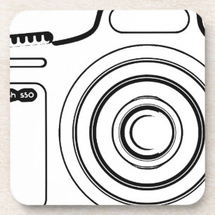 Black and white camera coaster