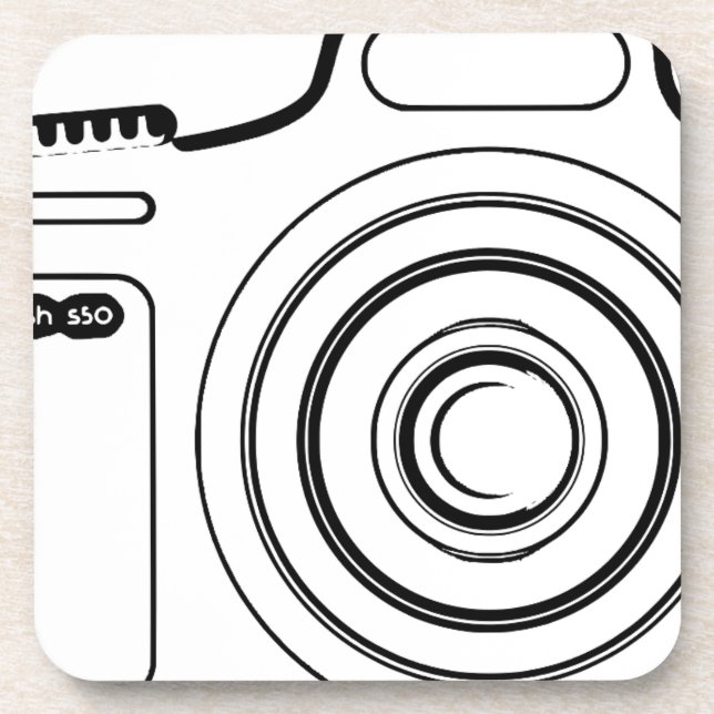 Black and white camera coaster (Front)