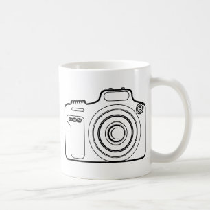 Black and white camera coffee mug