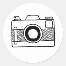 Black and White camera doodle sticker