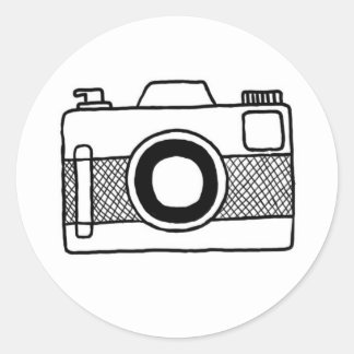 Black and White camera doodle sticker