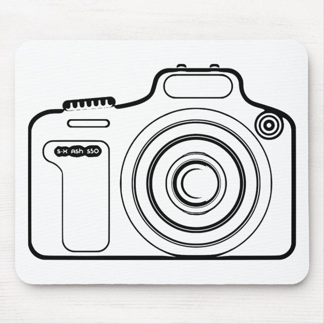Black and white camera mouse mat (Front)