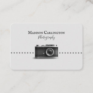 Black and white camera photography business card