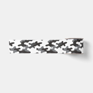Black and White Camo Satin Ribbon
