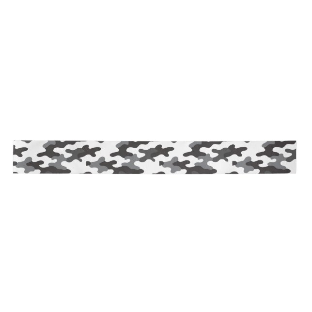 Black and White Camo Satin Ribbon (Front)