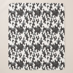 Black and White Camo Sherpa Blanket