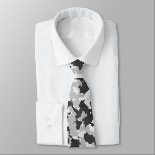 Black and White Camo Tie