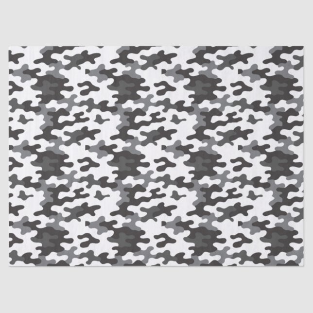 Black and White Camo Tissue Paper (Front)