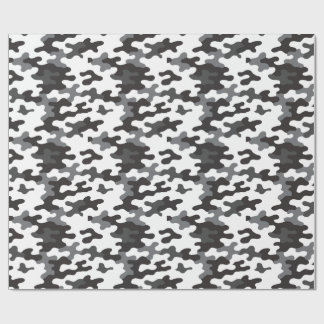 Black and White Camo Wrapping Paper