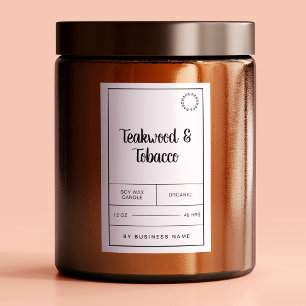 Black and White Candle Product Label Stickers