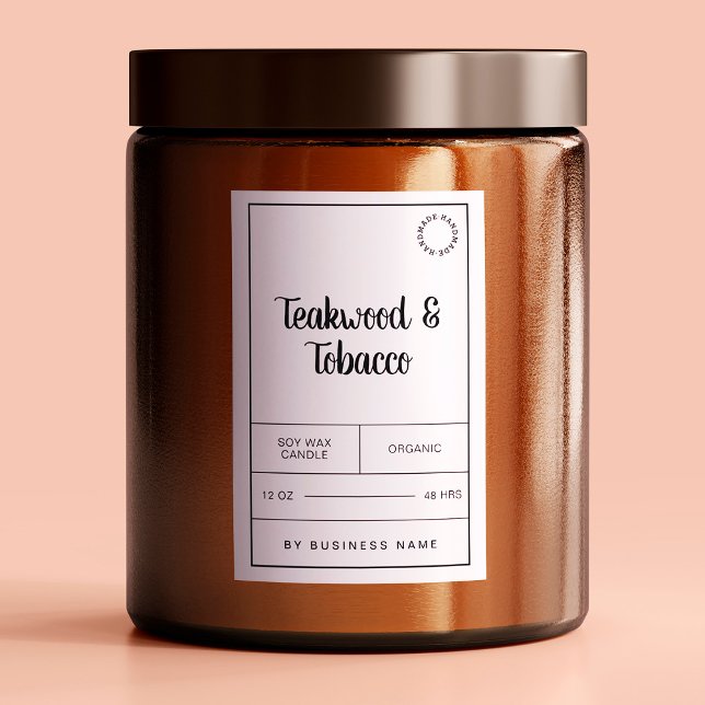 Black and White Candle Product Label Stickers (Creator Uploaded)