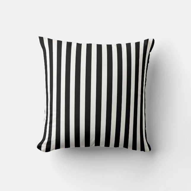 Black and white candy stripes cushion (Front)
