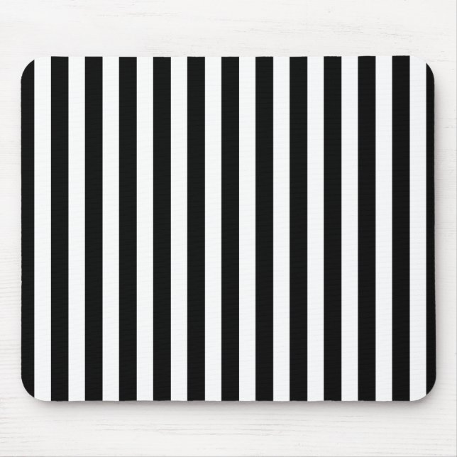 Black and white candy stripes mouse mat (Front)