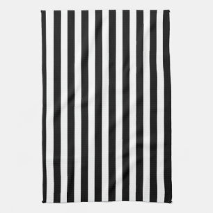 Black and white candy stripes tea towel