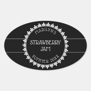 Black and White Canning Label Stickers